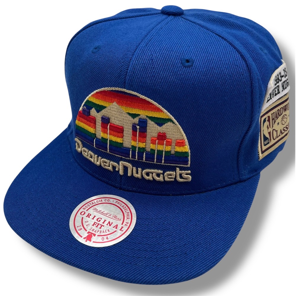 Mitchell & Ness Denver Nuggets Rainbow Skyline Snapback Hat Blue NBA‎ HWC Cap